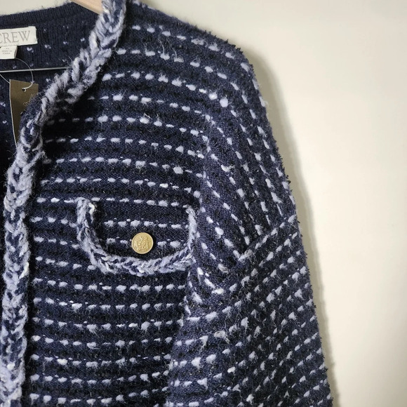 NWT J. Crew | Cropped Wool Blend Lady Jacket in Marled Yarn - Size XL - Picture 4 of 14